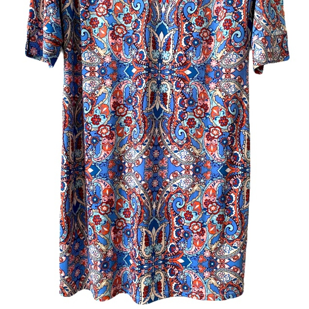 Laundry by Shelli Segal Paisley Shirt Dress Medium - Picture 2 of 8